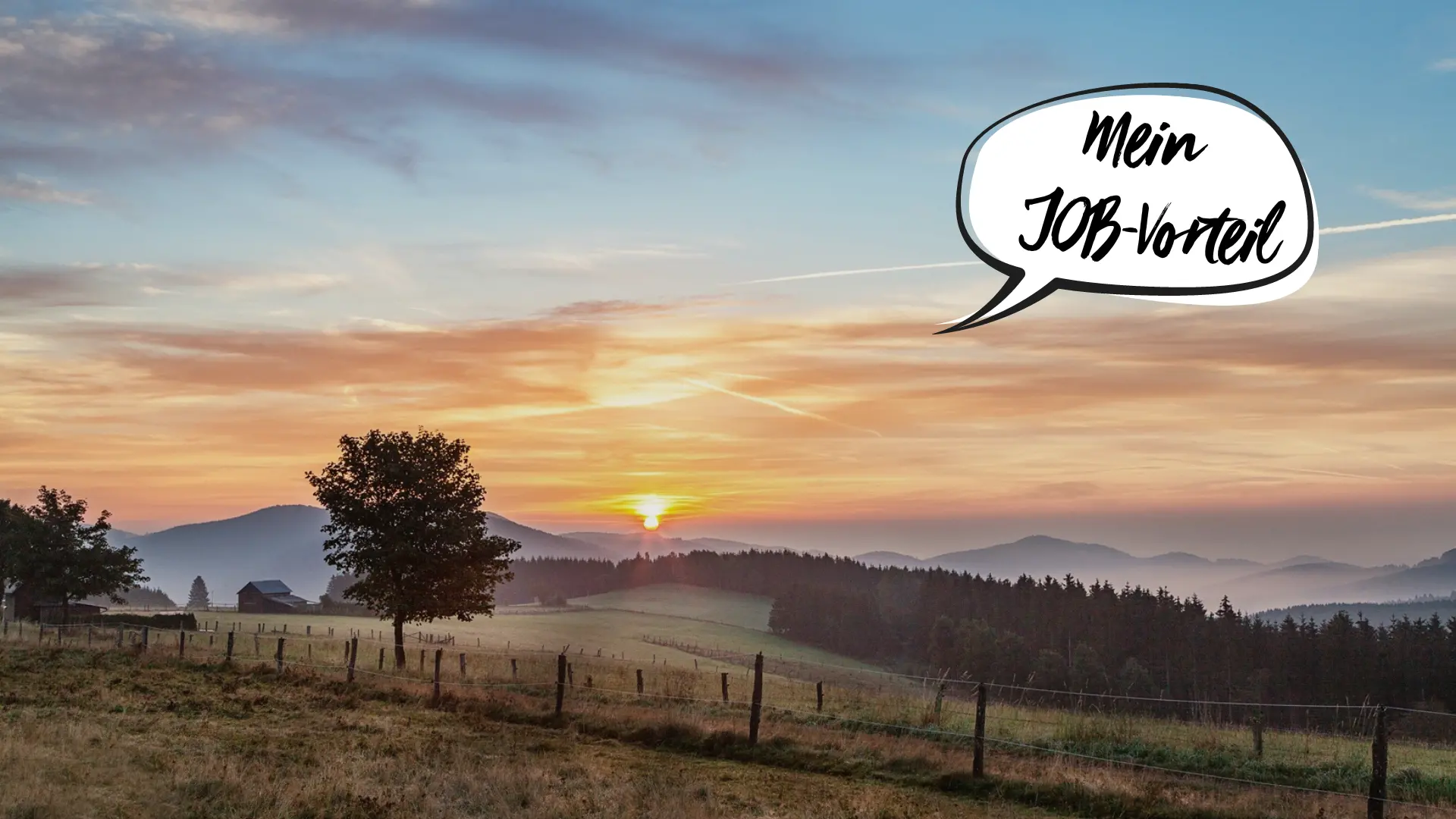 Symbolbild mit Landschaft und dem Hinweis Mein Jobvorteil