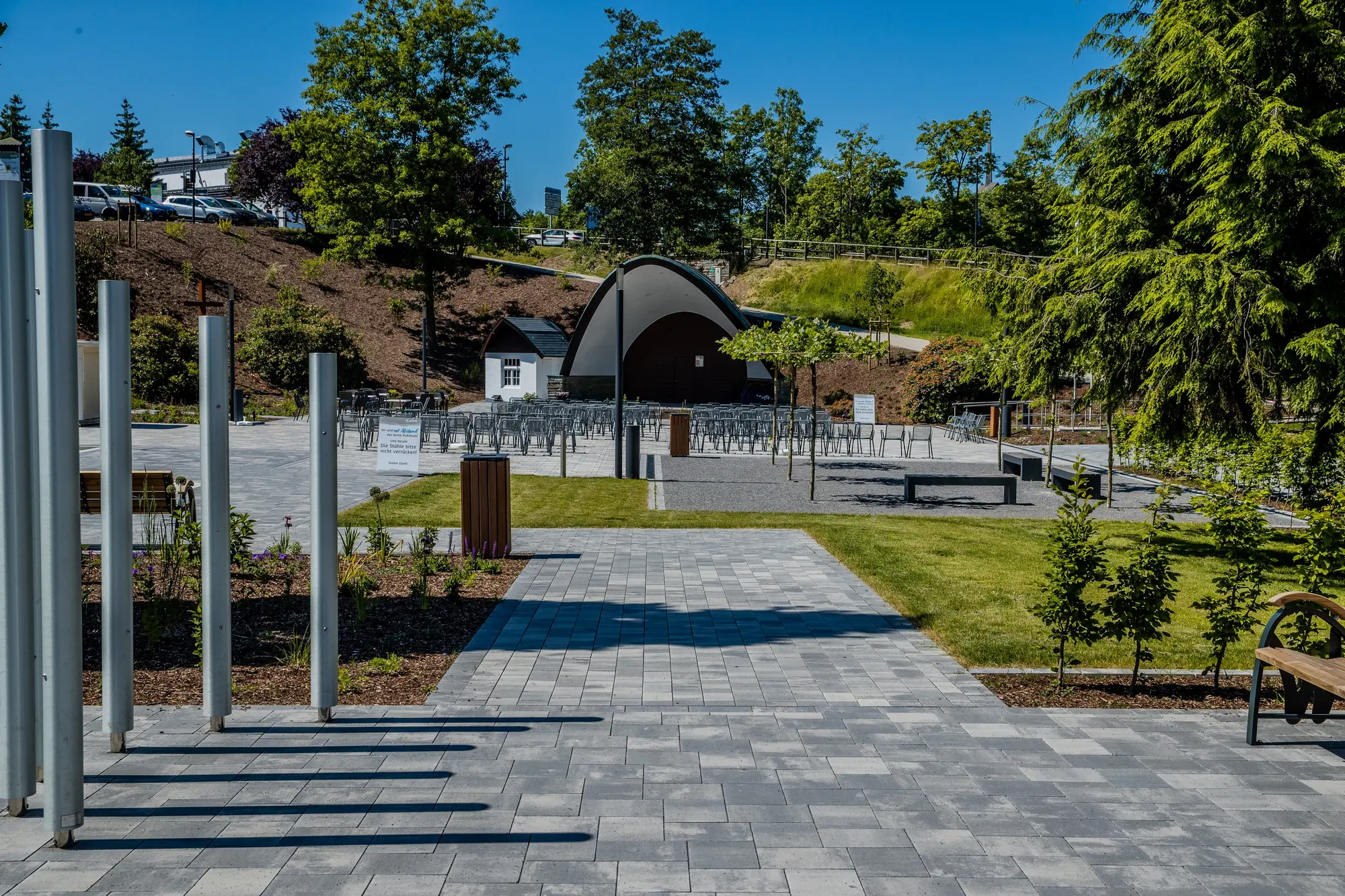 Die Musikmuschel für Auftritte verschiedener Künstler im Kurpark Winterberg.